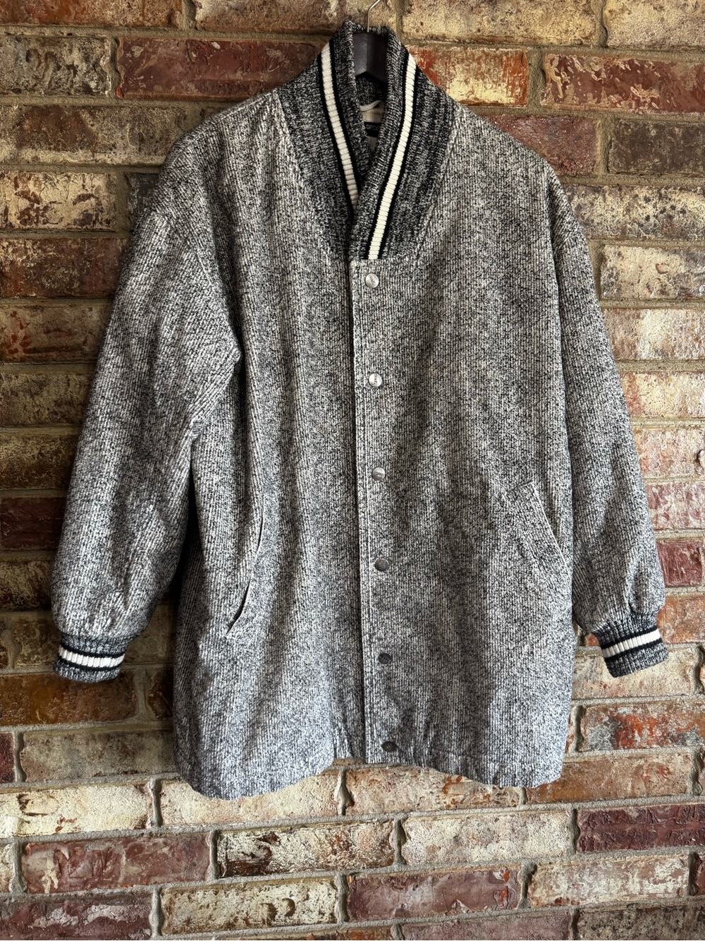 Vintage Esprit Gray Marled Bomber quilted bomber jacket